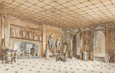 The Entrance Hall, East Sutton Place, Kent by Charles James Richardson